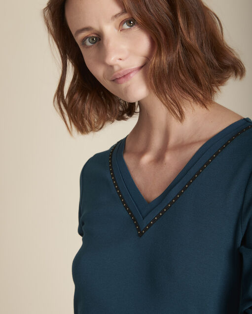 Carla cypress V-neck T-shirt (1) - Maison 123