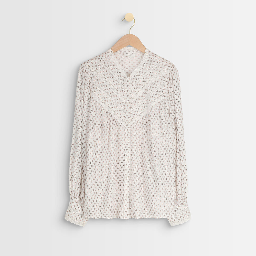 Tomy ecru printed blouse ecru.
