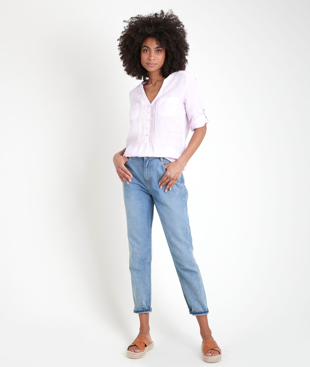 Roma powder pink linen blouse | 1-2-3 Roma powder pink linen blouse PhotoZ | 1-2-3