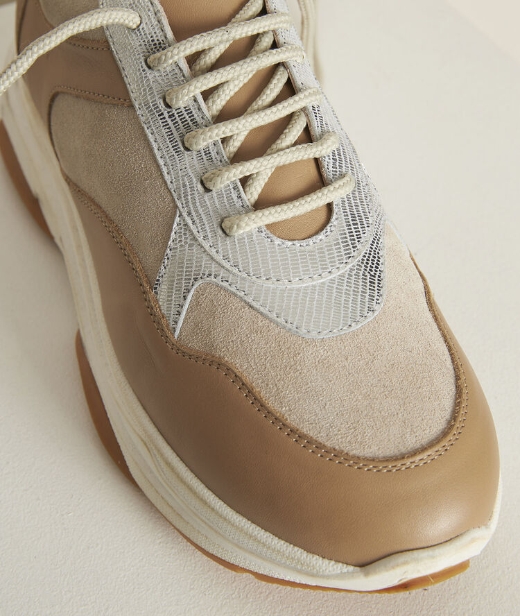 Nina leather platform trainers string.