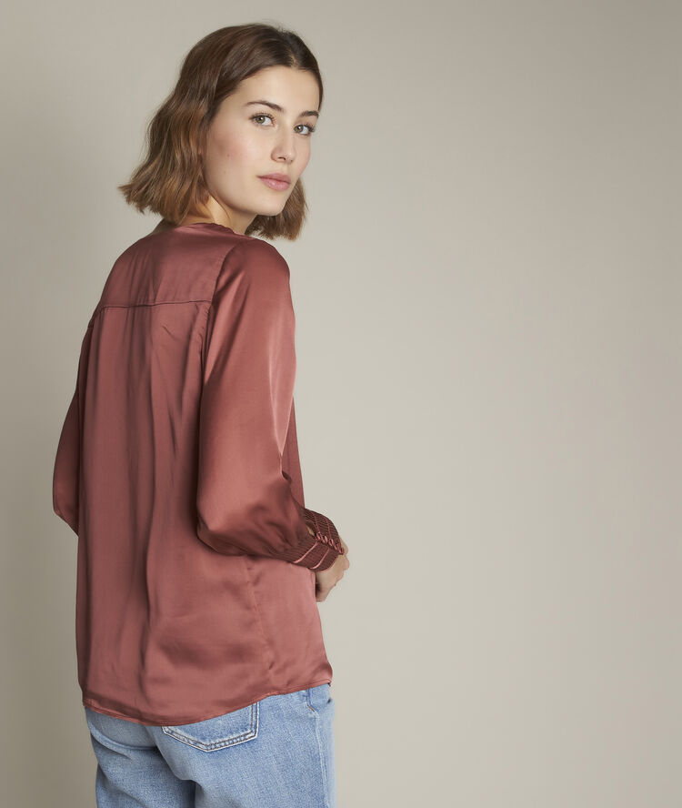 Emilienne silk blouse peach.