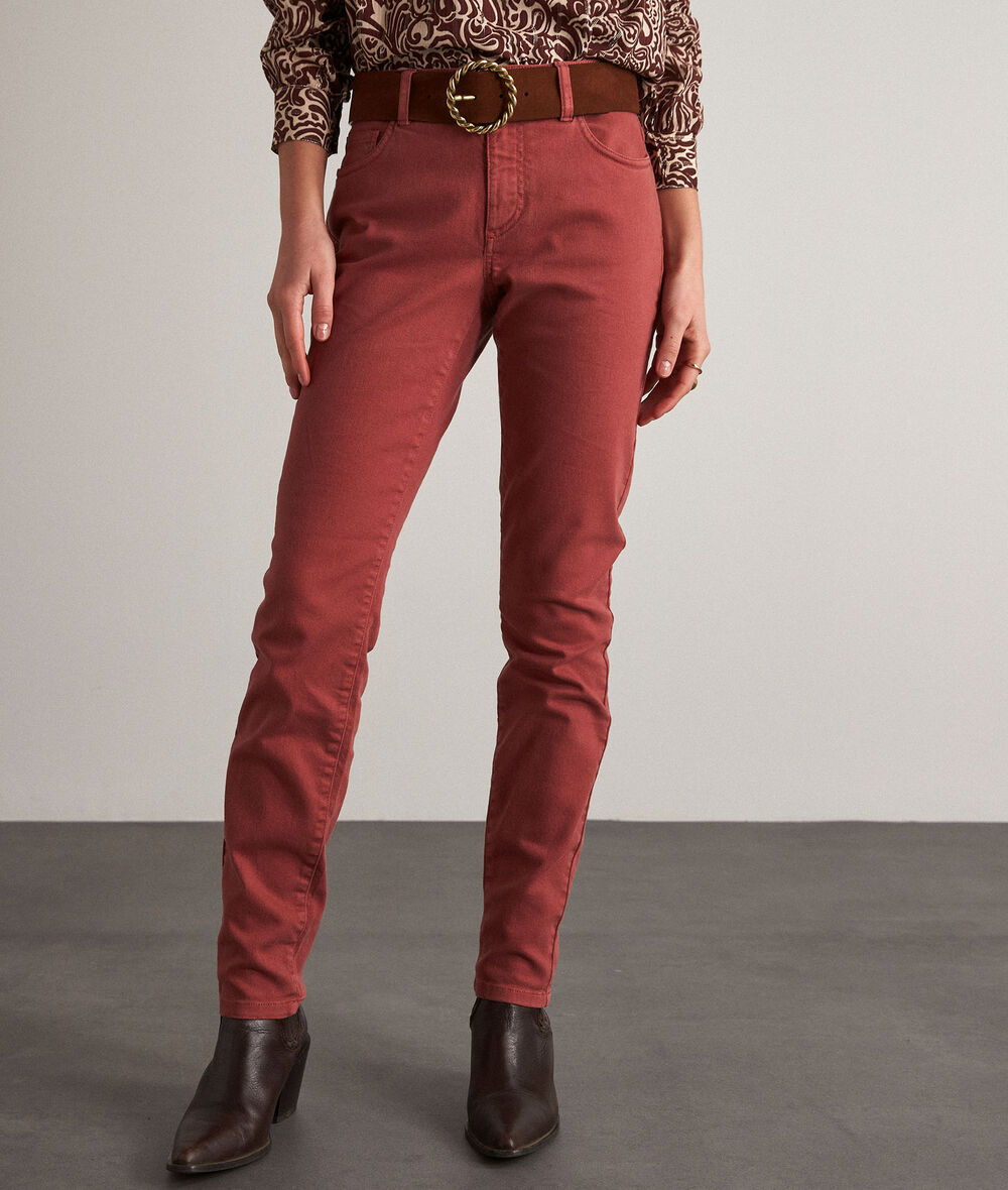 Cachou brick red cotton jeans PhotoZ | 1-2-3