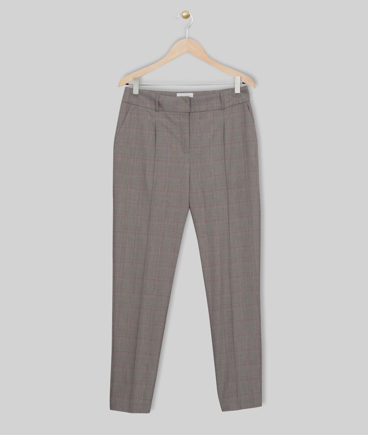 Gérende prince of wales check print trousers light camel.