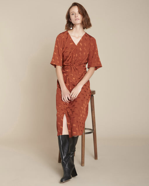 Imagine mahogany jacquard horse print dress (2) - Maison 123
