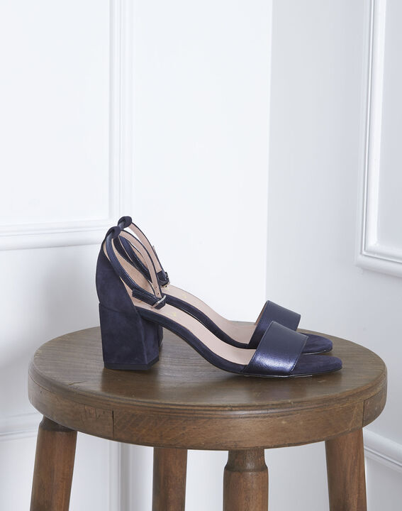 Khloe blue open-toed leather sandals | 1-2-3 Khloe blue open-toed leather sandals PhotoZ | 1-2-3