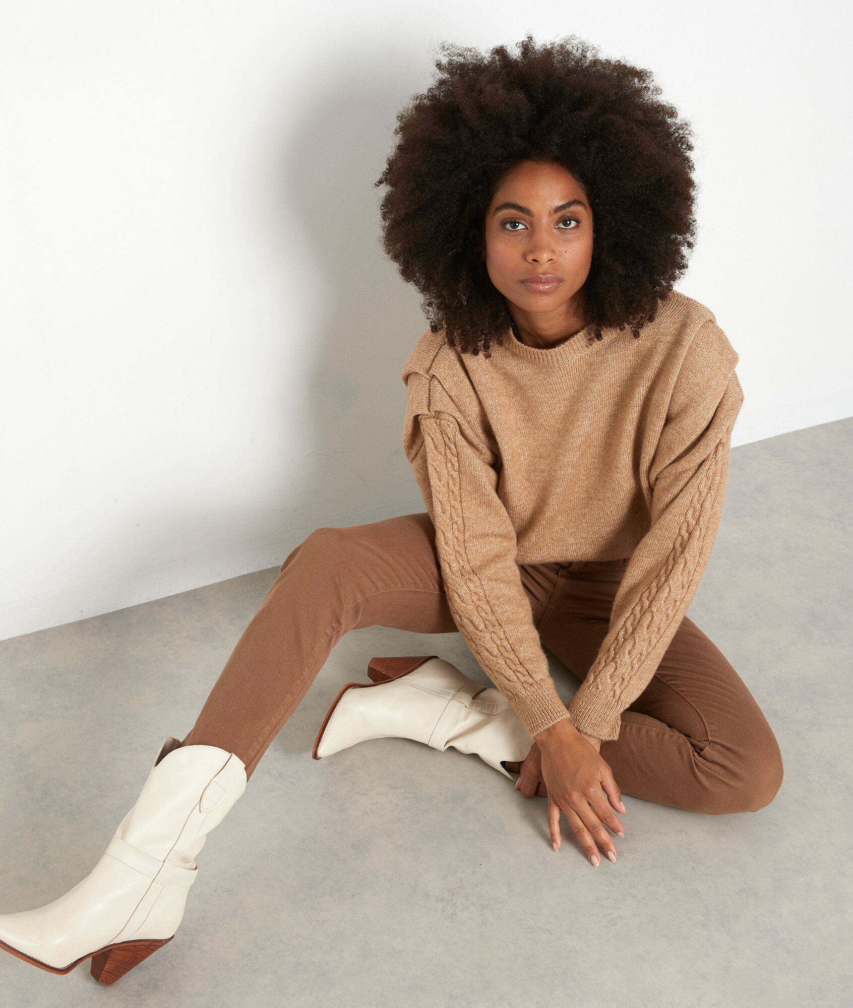 camel coloured jumper