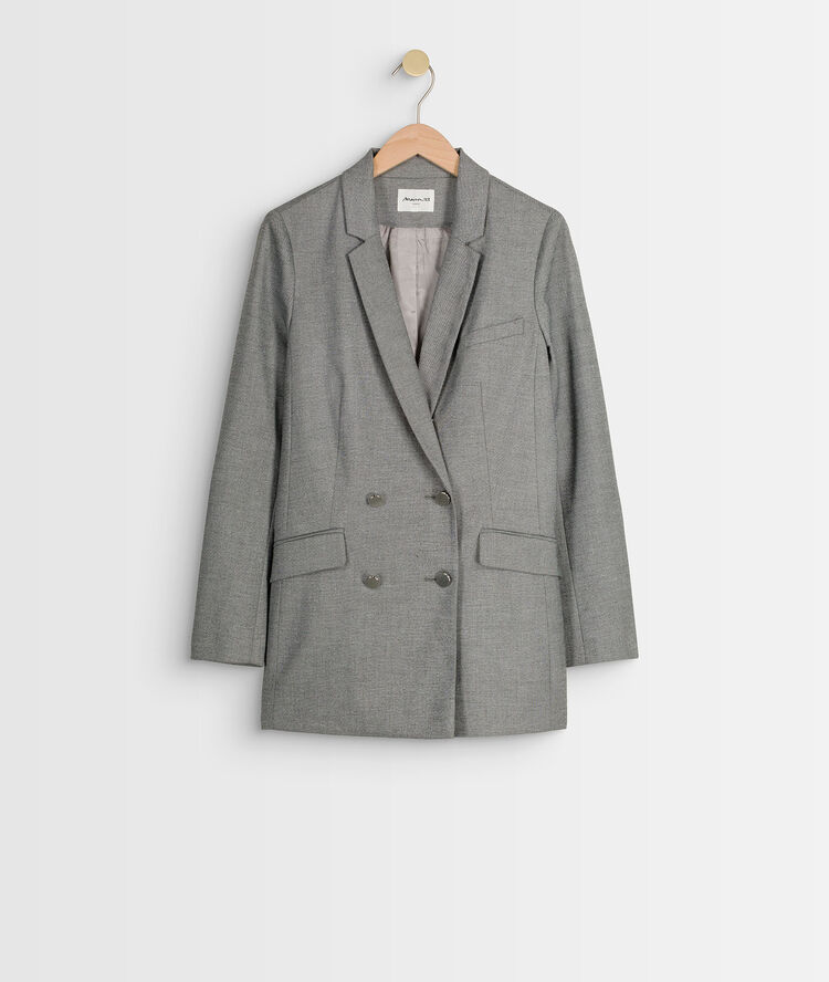 Taly crossover end-on-end weave tailored jacket gris pale.