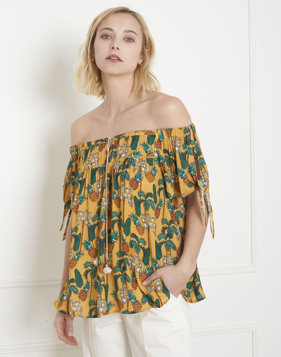 Vananas yellow pineapple print blouse | 1-2-3 Vananas yellow pineapple print blouse PhotoZ | 1-2-3