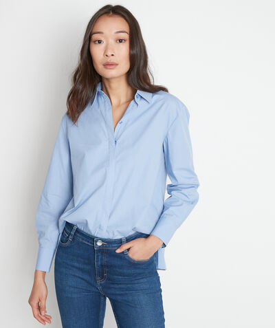 Esmeralda crisp sky blue cotton shirt PhotoZ | 1-2-3
