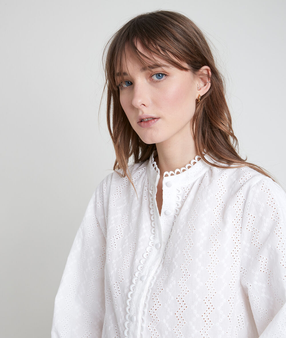 Tiffany embroidered ecru blouse ecru.