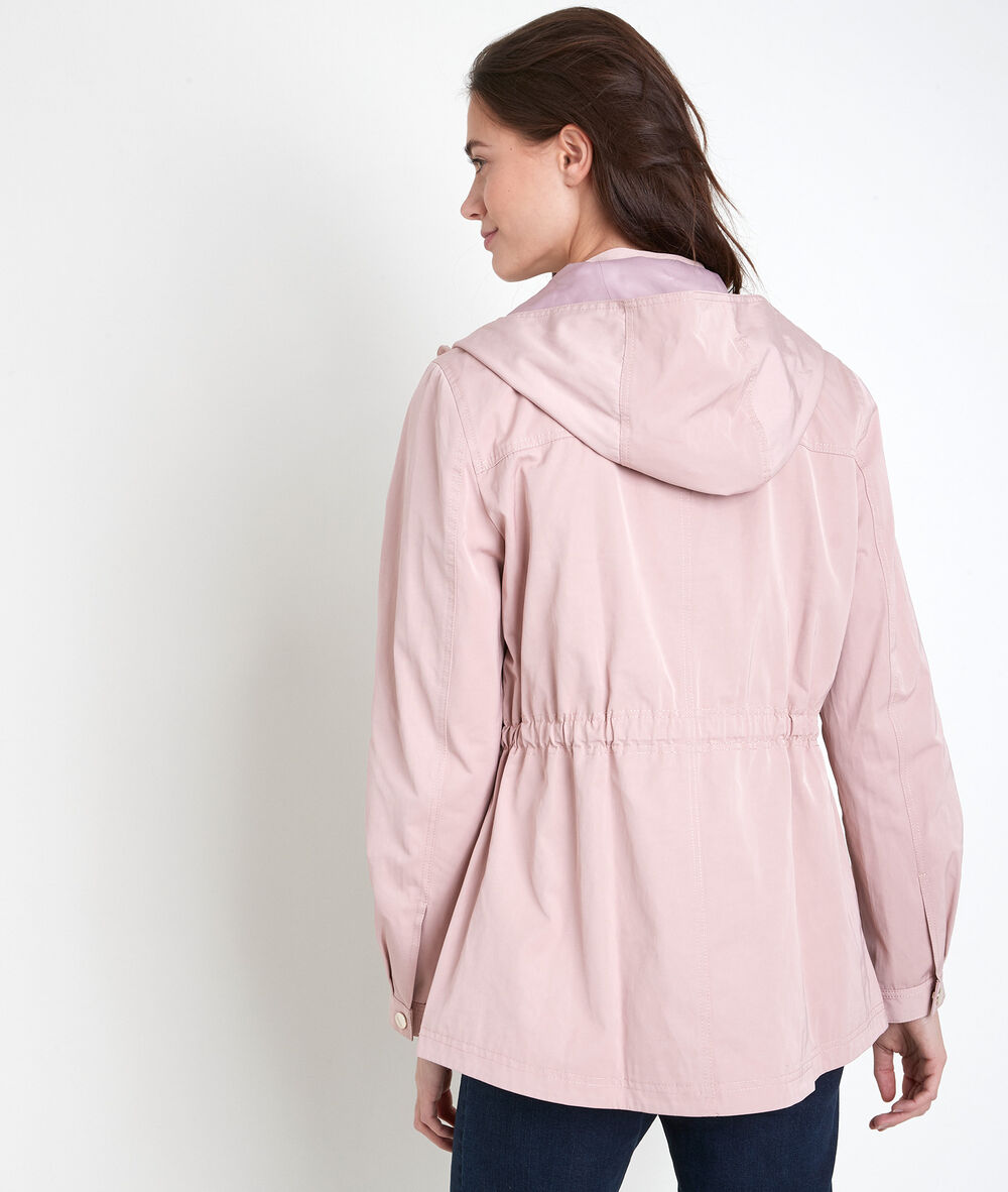 Nahia powder pink hooded parka poudre.
