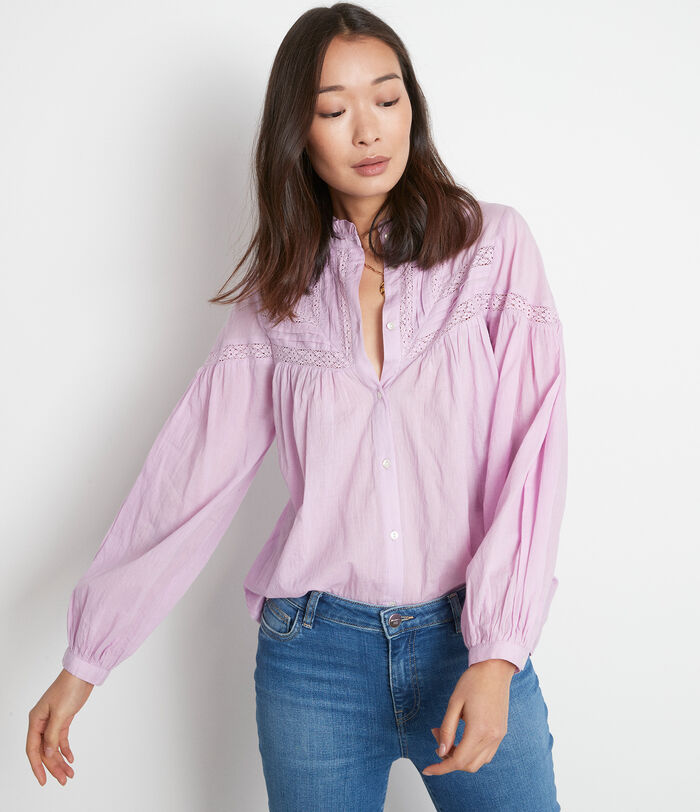 Lalita mauve cotton buttoned blouse