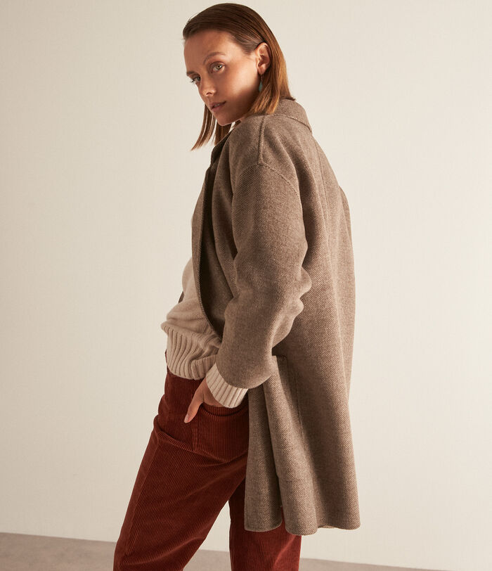 Mado dark taupe mid-length wool coat PhotoZ | 1-2-3