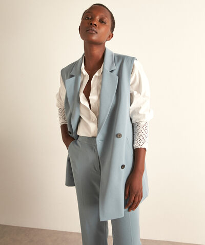 Celadon sleeveless suit jacket Ava PhotoZ | 1-2-3