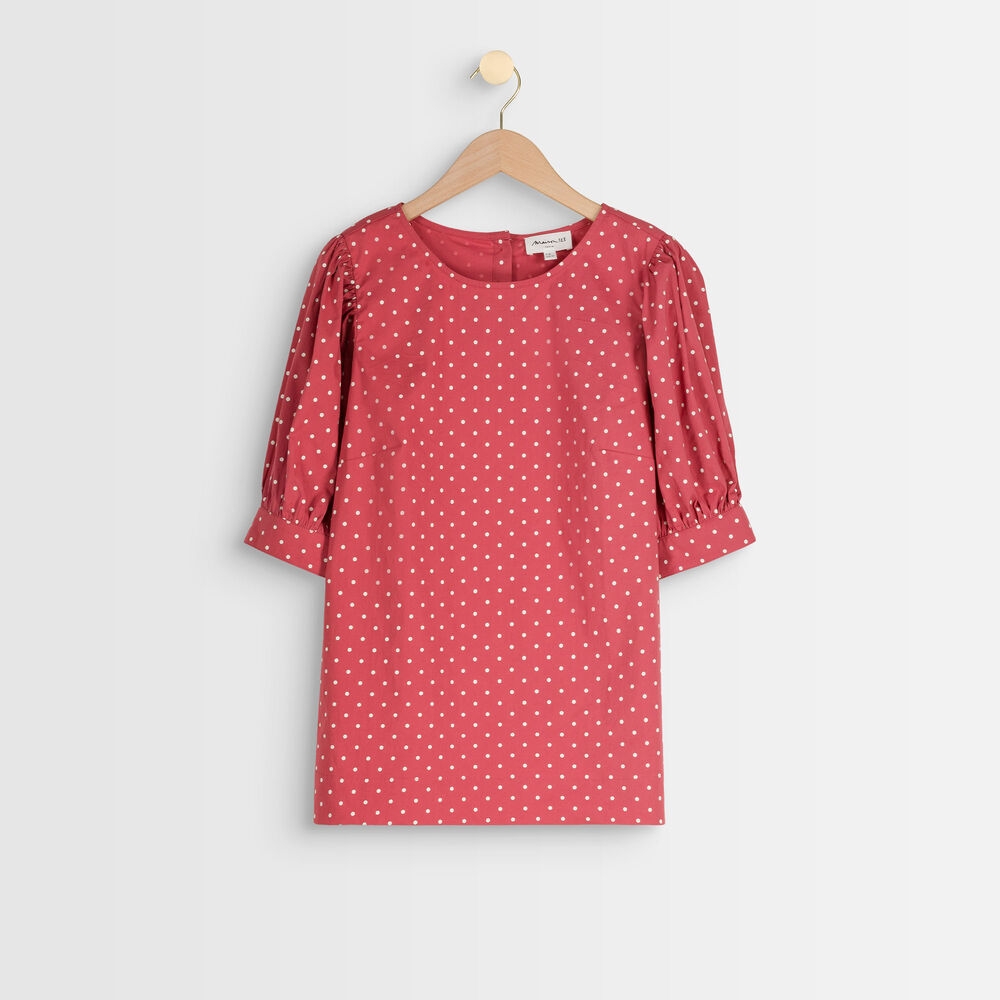 Enora pink polka dot top rose.