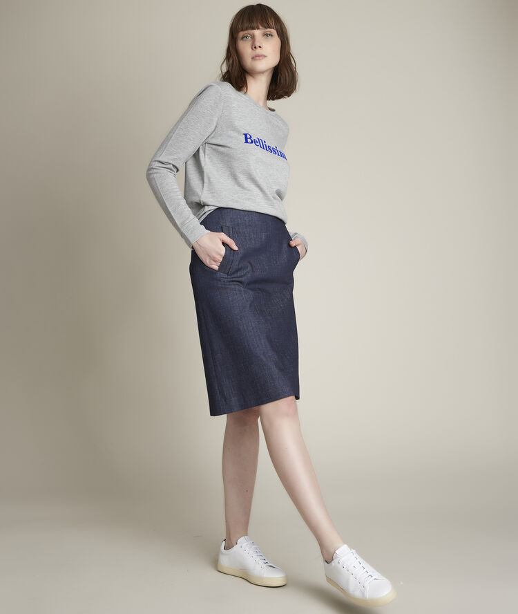 Romain grey marl sweatshirt with slogan cinnamon.