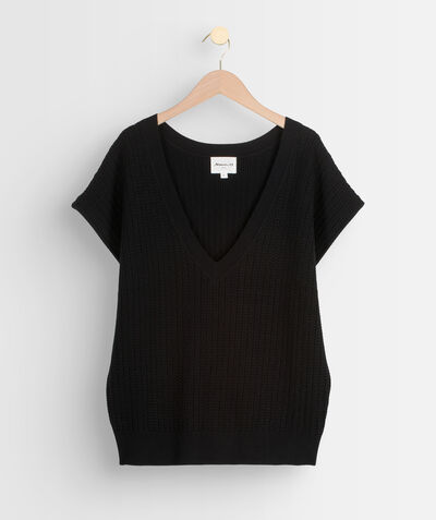 Teresa black cable-knit sleeveless jumper PhotoZ | 1-2-3
