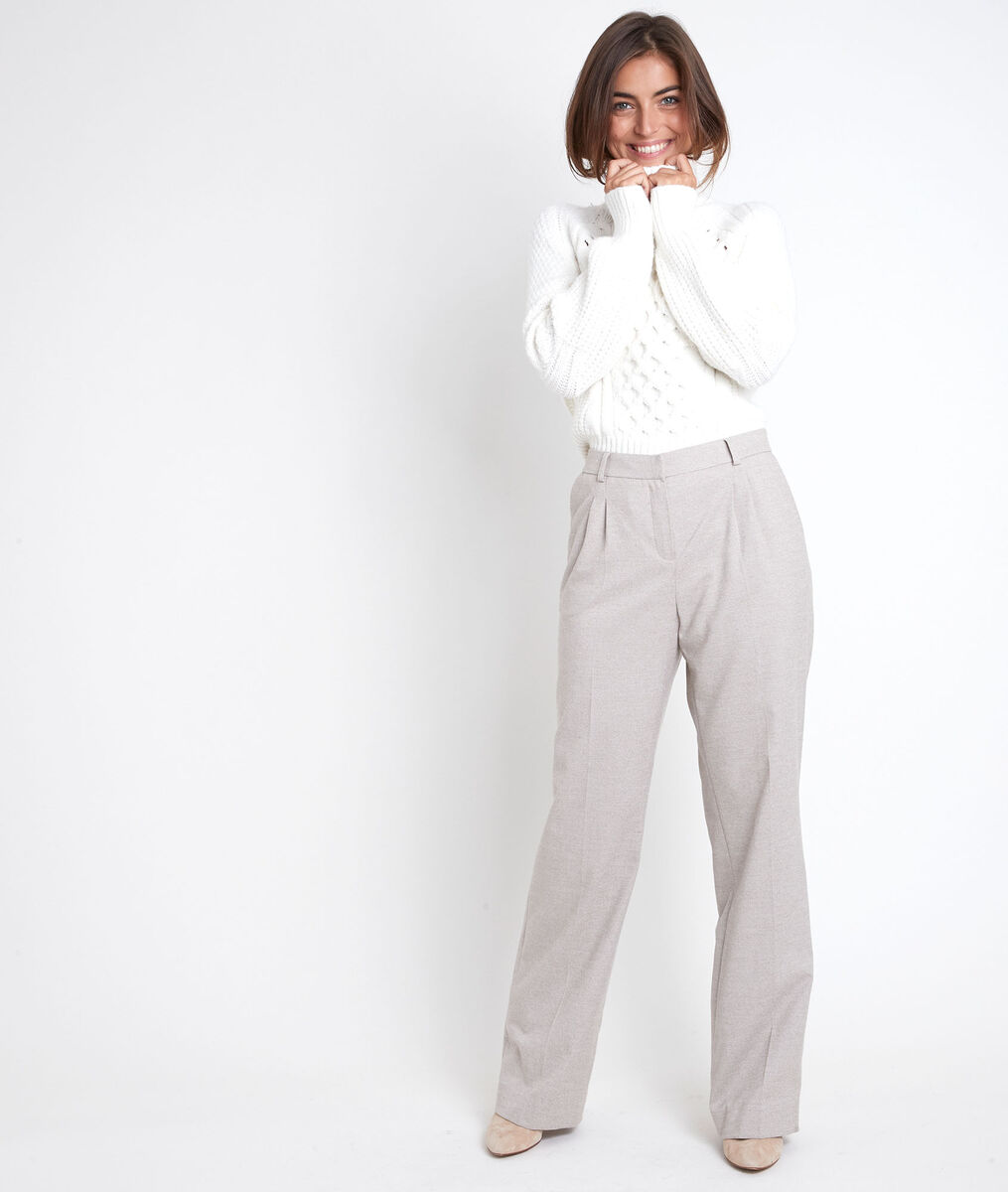 Marcel beige pleated wide-legged trousers | 1-2-3 Marcel beige pleated wide-legged trousers PhotoZ | 1-2-3