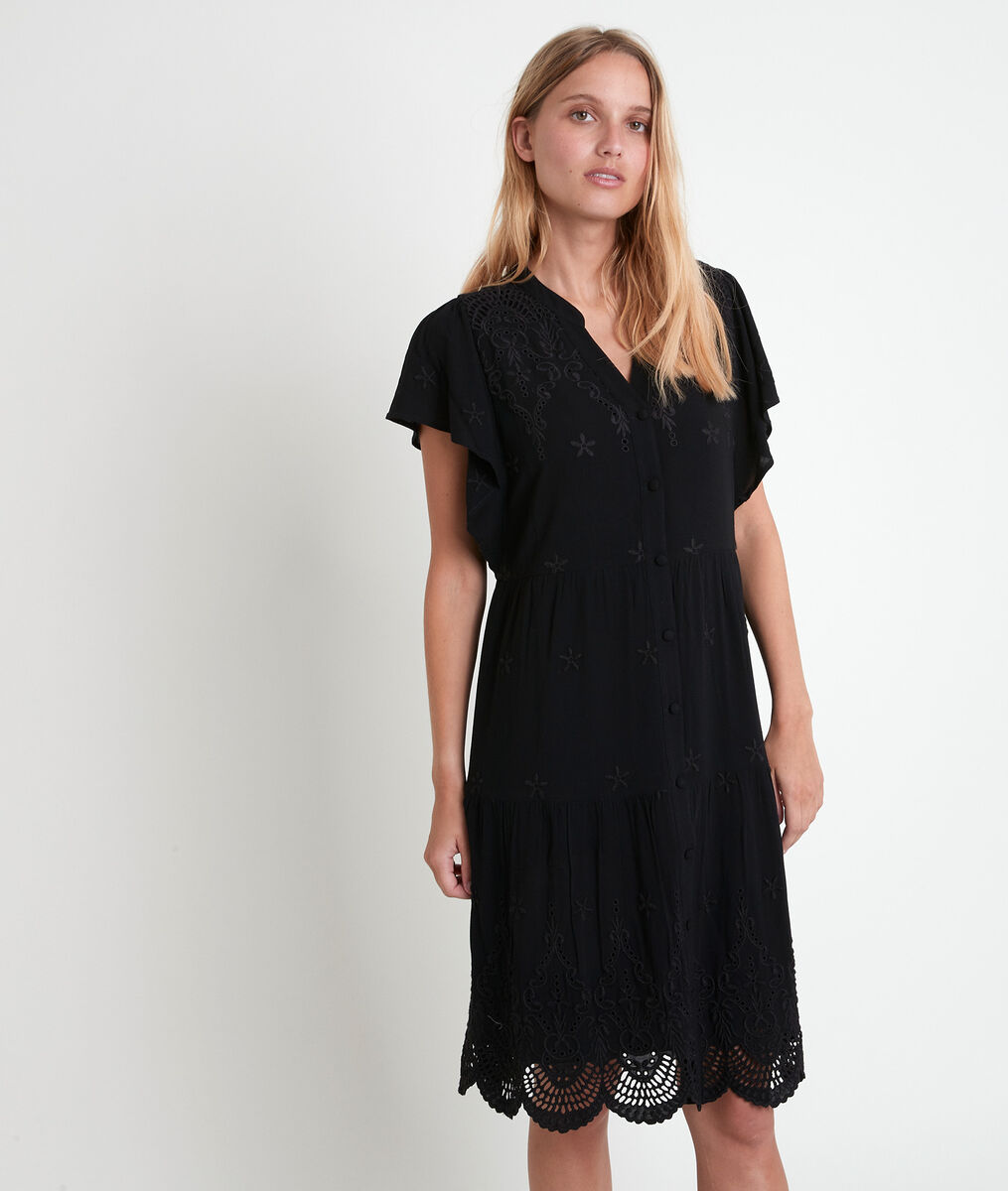 Loumea black embroidered dress | 1-2-3 Loumea black embroidered dress PhotoZ | 1-2-3