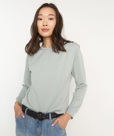 Ice jade lightweight sweatshirt with shoulder pads PhotoZ | 1-2-3