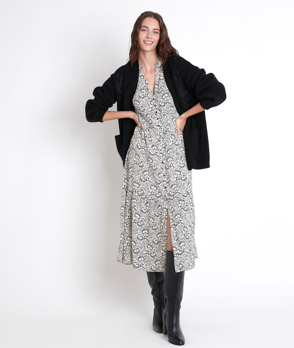 CAROLA ecru printed maxi dress | 1-2-3 CAROLA ecru printed maxi dress PhotoZ | 1-2-3