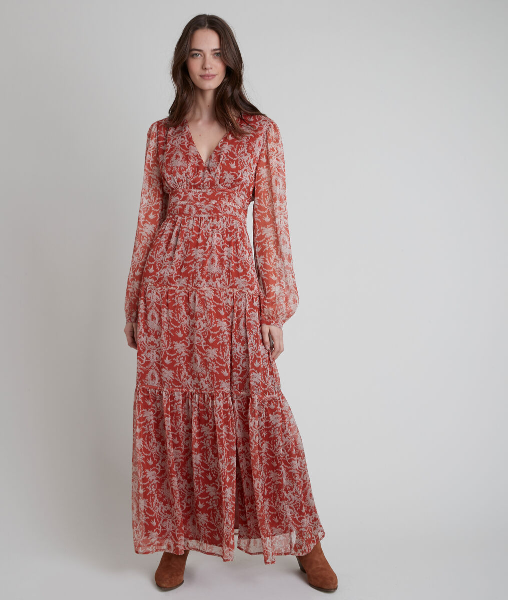 Leonor orange print maxi dress | 1-2-3 Leonor orange print maxi dress PhotoZ | 1-2-3