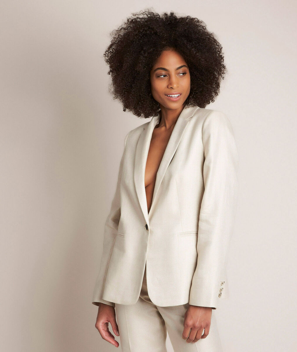 Lucile shiny linen jacket | 1-2-3 Lucile shiny linen jacket PhotoZ | 1-2-3