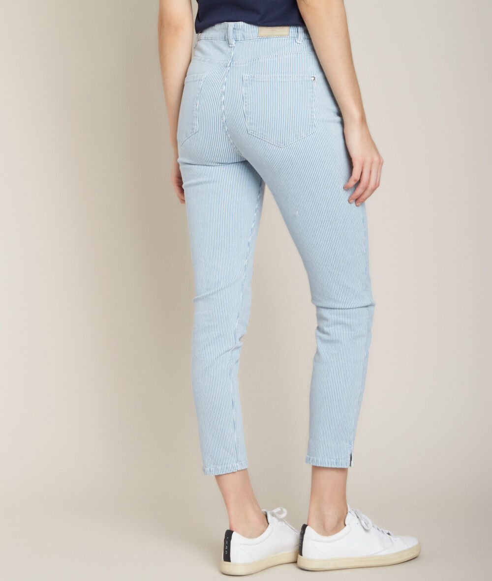Adele striped jeans pearly white.