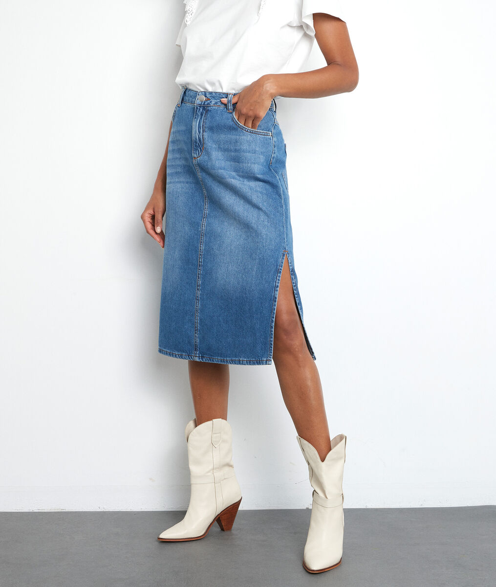 Erva denim cotton skirt | 1-2-3 Erva denim cotton skirt PhotoZ | 1-2-3