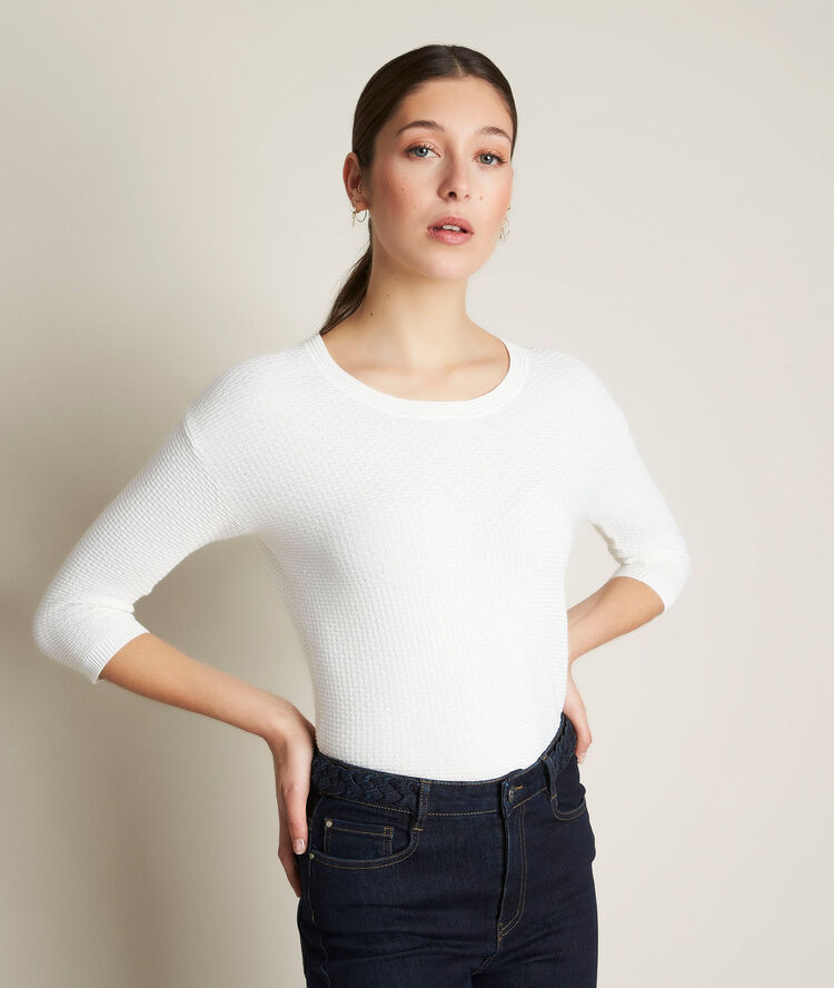 Davina ecru pullover with sequins ecru.