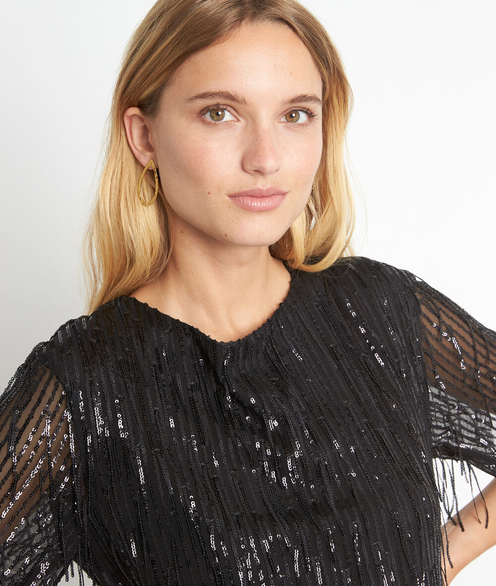Joelle sequin blouse noir.