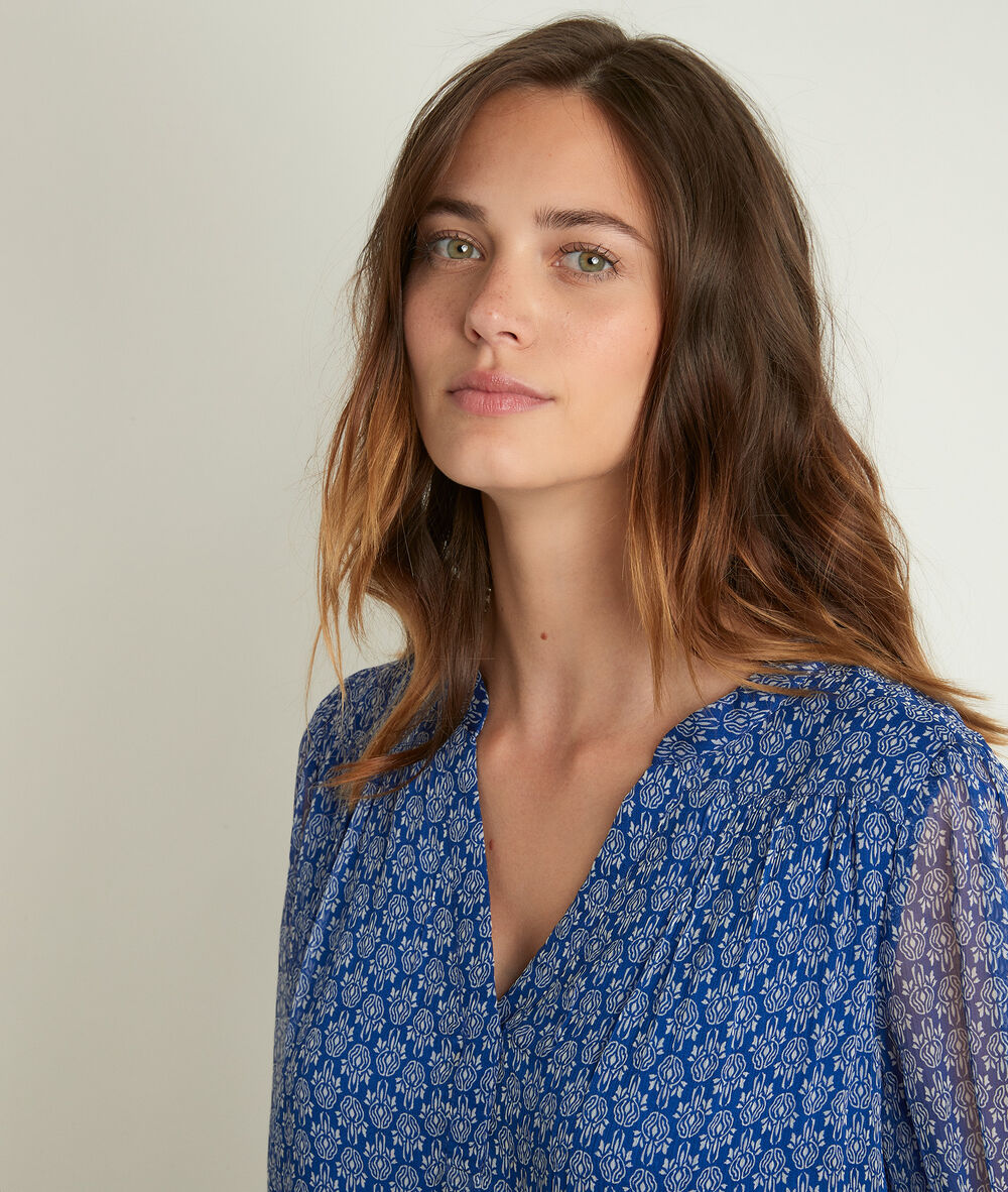 Elsa bis printed blouse bleu klein.