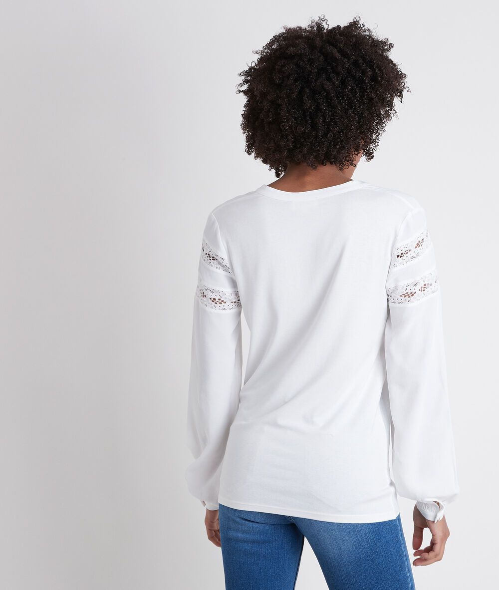 Daisy two-fabric ecru top ecru.