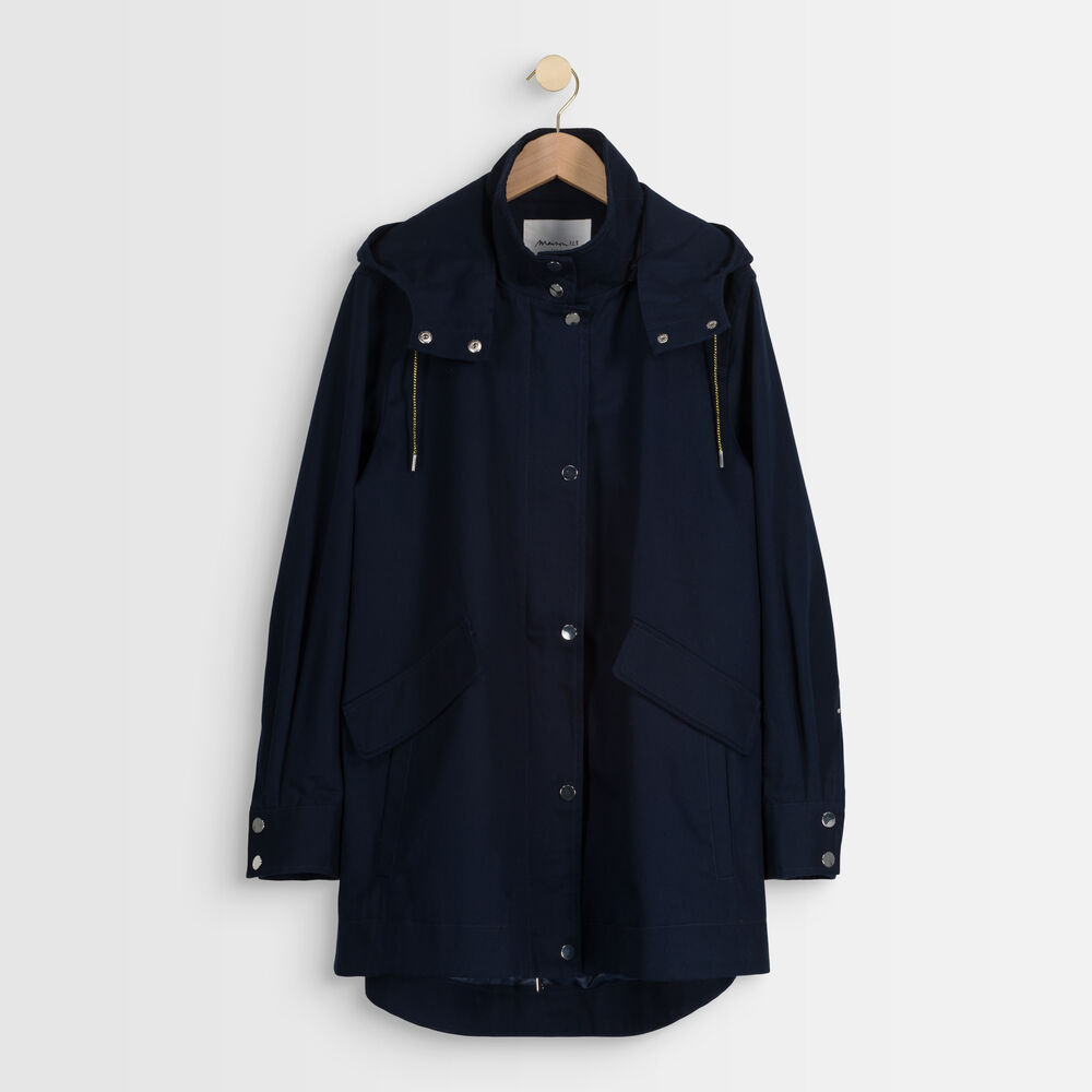 Naelia navy cotton parka marine.