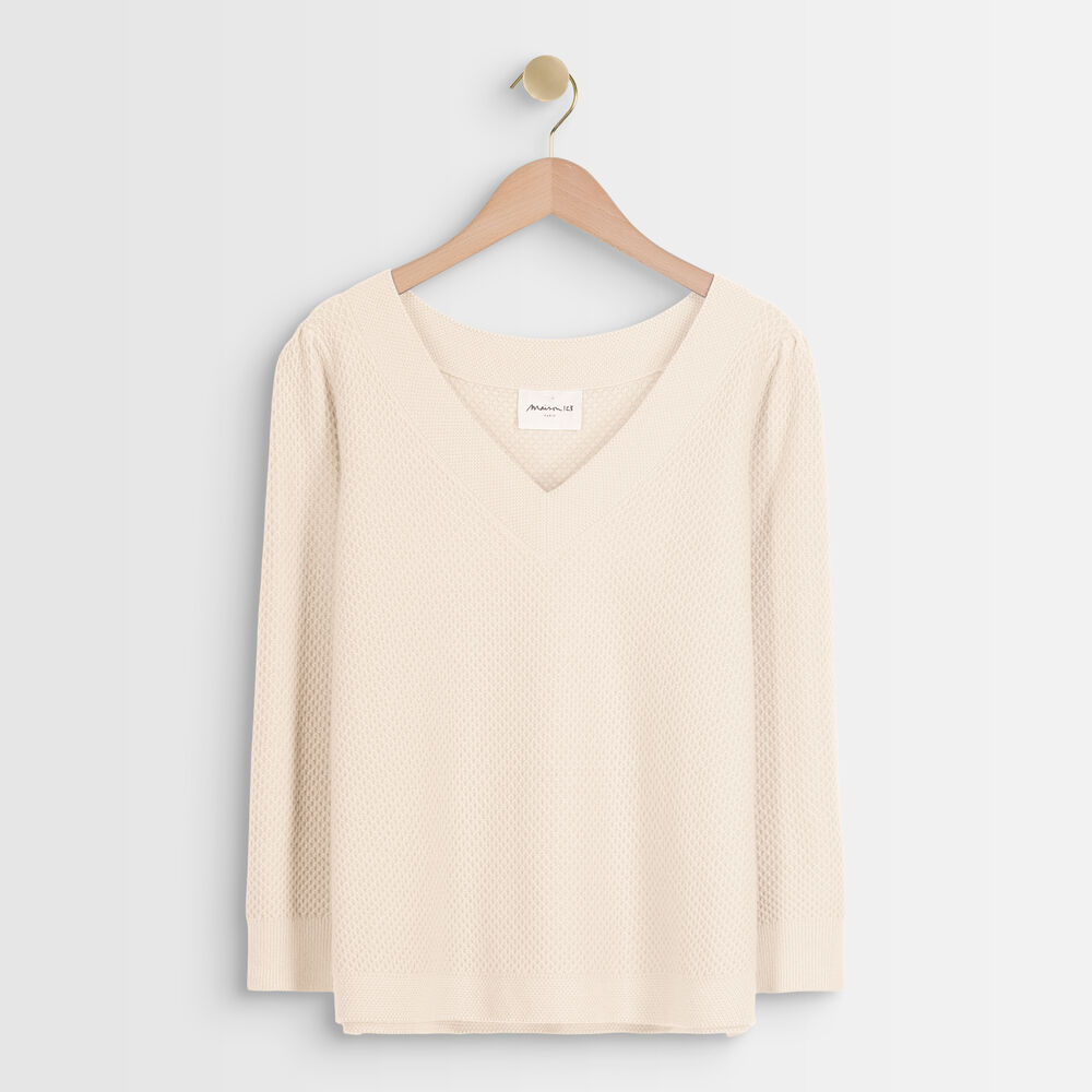 Amore ecru decorative knit jumper ecru.