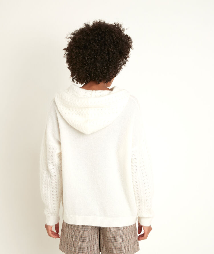 Raquel ecru hooded pullover ecru.