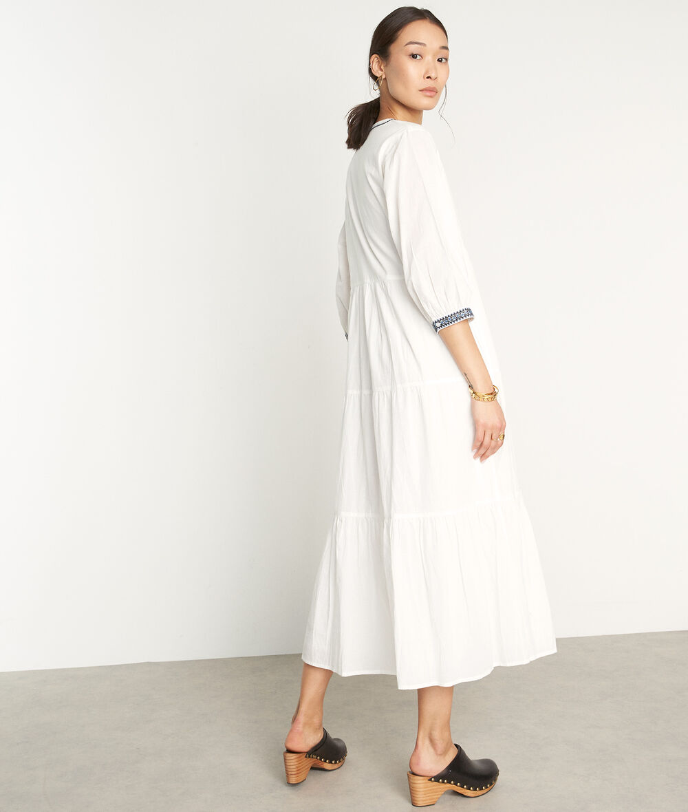 Hillary white embroidered long dress  PhotoZ | 1-2-3