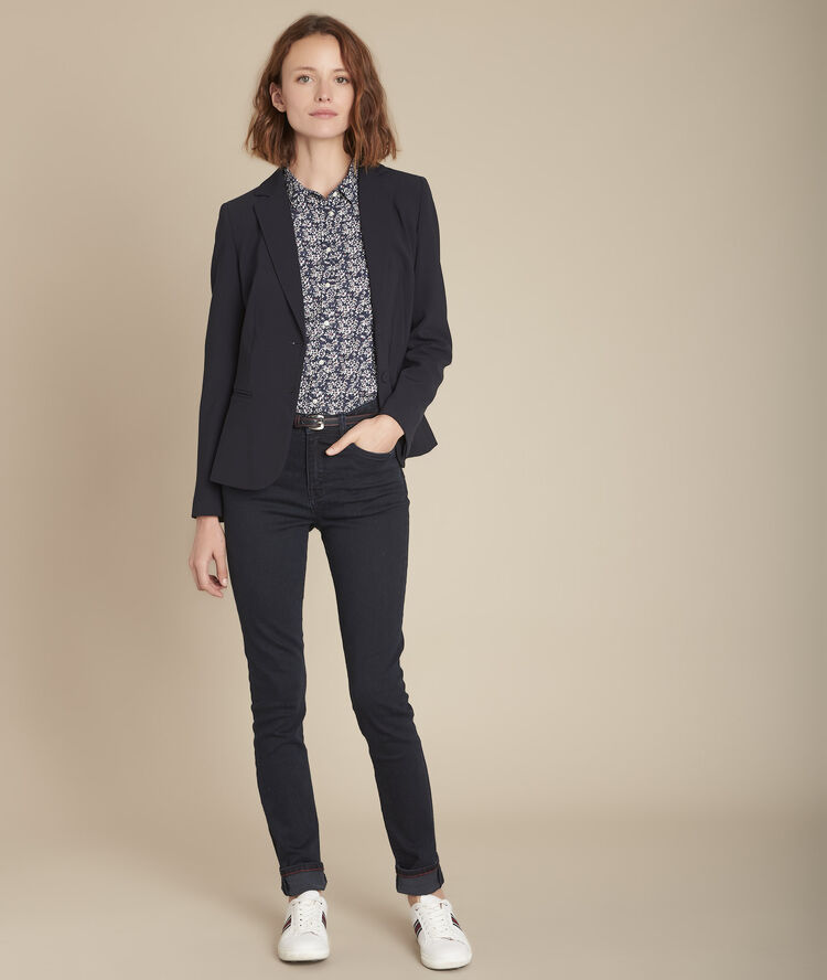 Ravel blue floral print blouse ink.