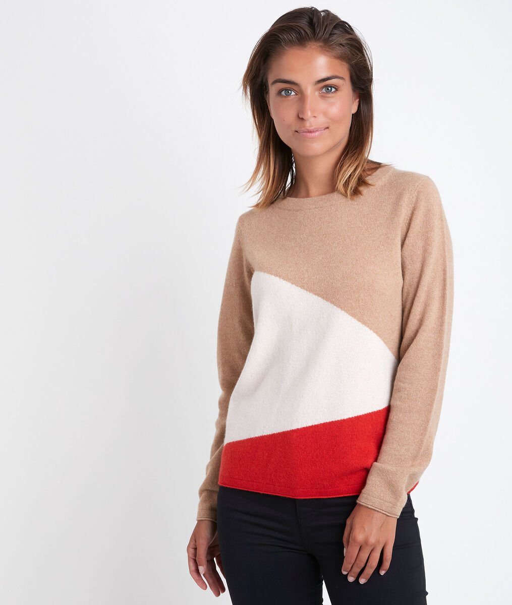 Raven colourblock cashmere pullover | 1-2-3 Raven colourblock cashmere pullover PhotoZ | 1-2-3