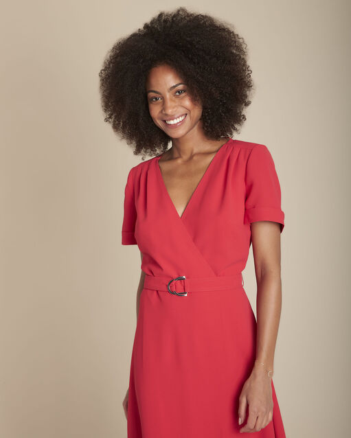 Risia red swishy wrap dress (2) - Maison 123