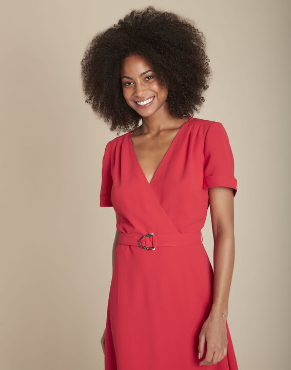 Risia red swishy wrap dress PhotoZ | 1-2-3