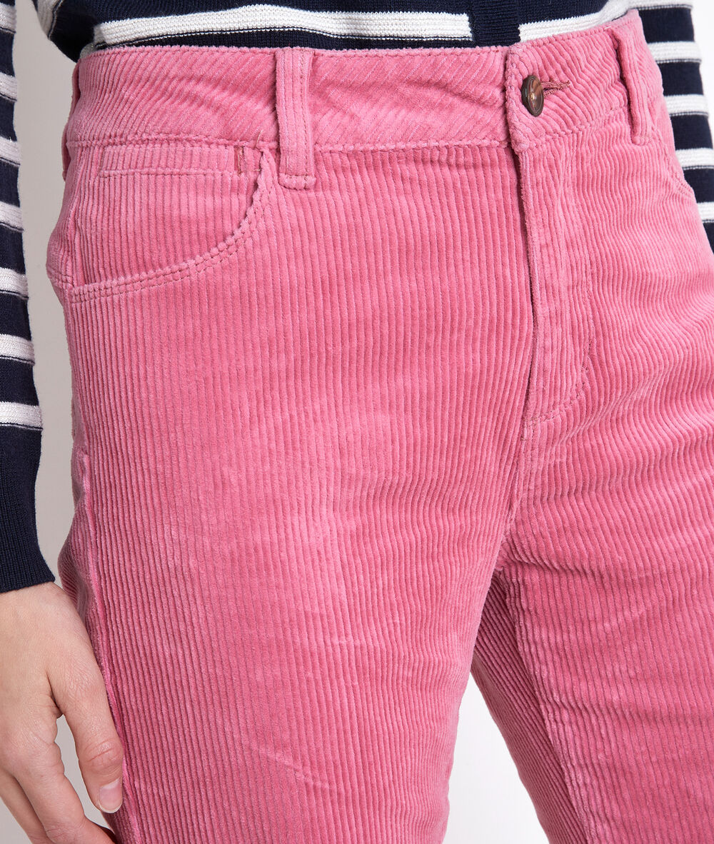 Fidji pink velvet wide-leg trousers rose.