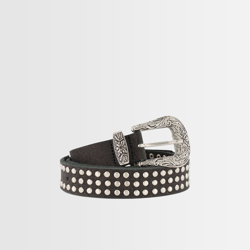 Sharleen black studded belt noir.