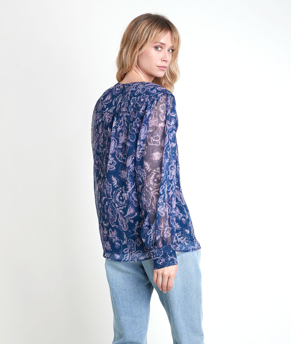 Tunon floral print blouse encre.