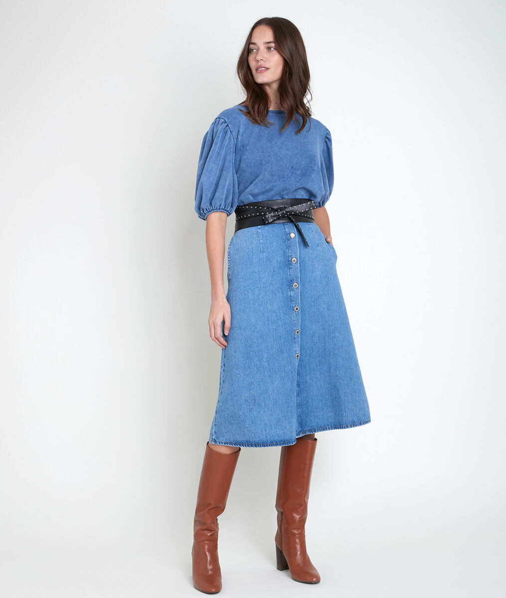 Inaya blue puffed sleeves top | 1-2-3 Inaya blue puffed sleeves top PhotoZ | 1-2-3