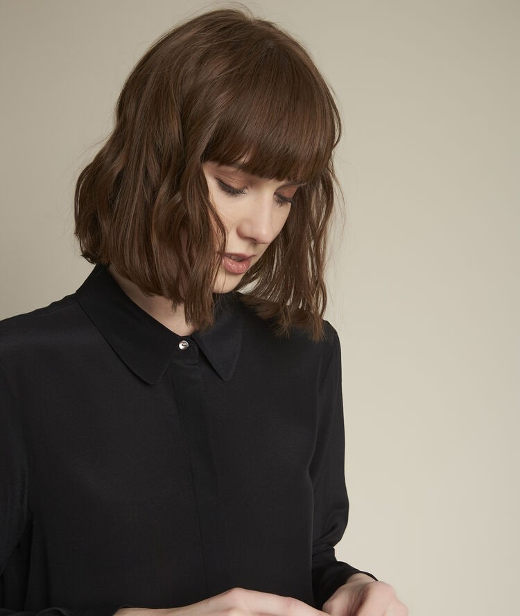 Maelle black silk shirt black.