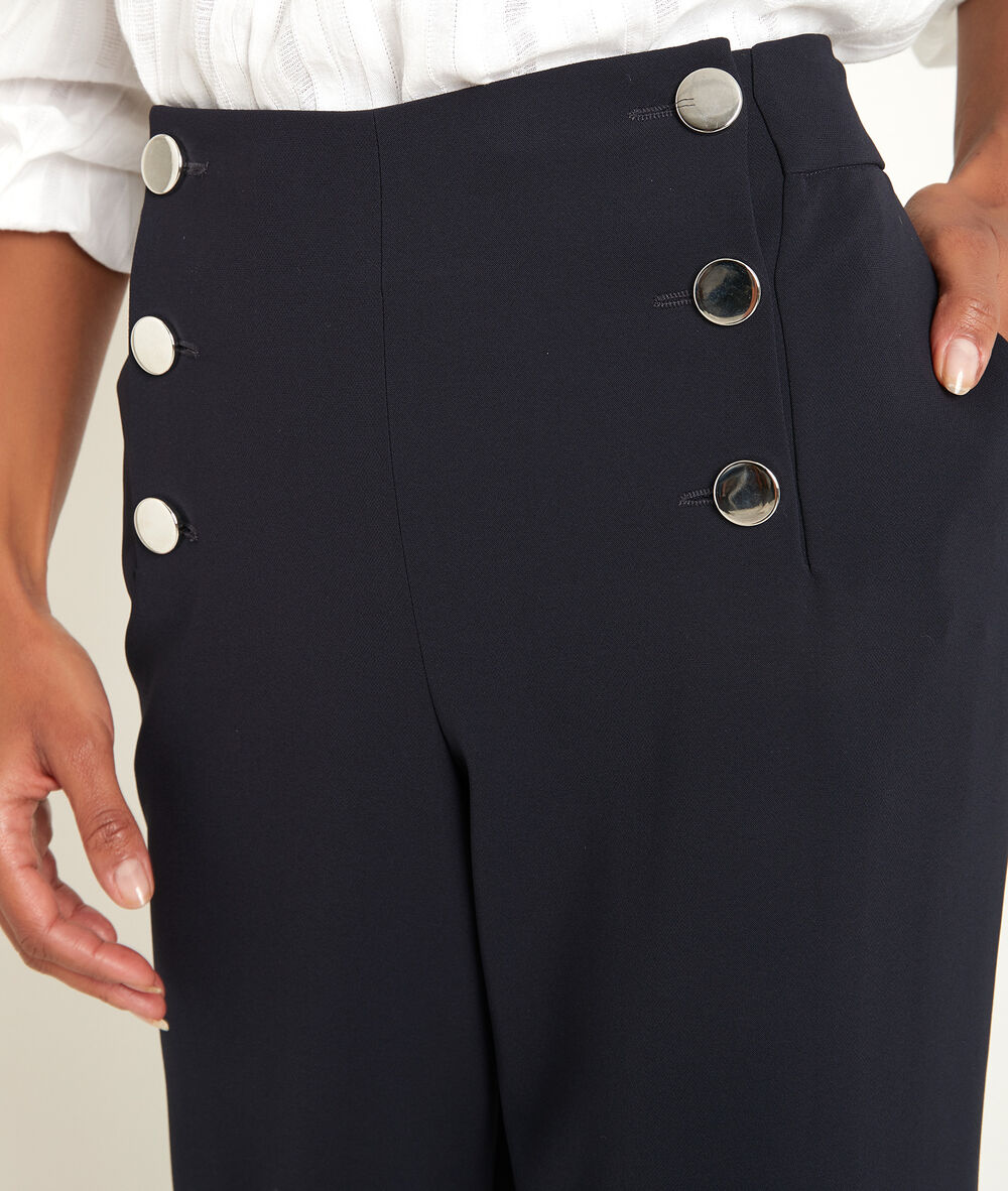 Hubert microfibre sailor trousers navy blue.