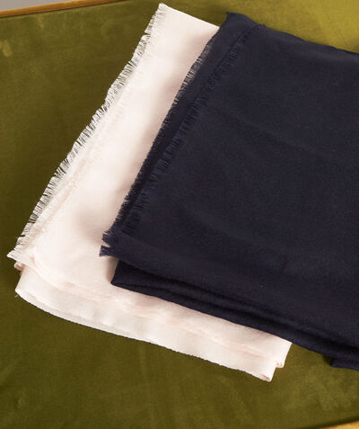 Tamish large plain navy wool blend scarf PhotoZ | 1-2-3