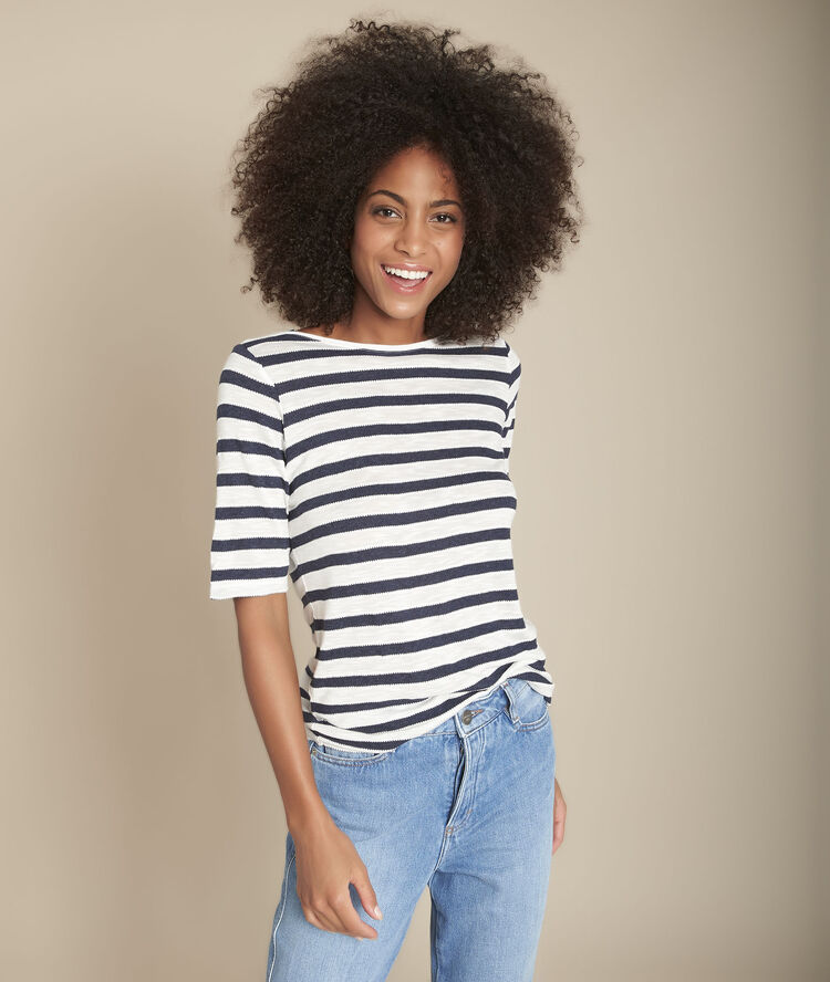 Cardiff striped t-shirt white.