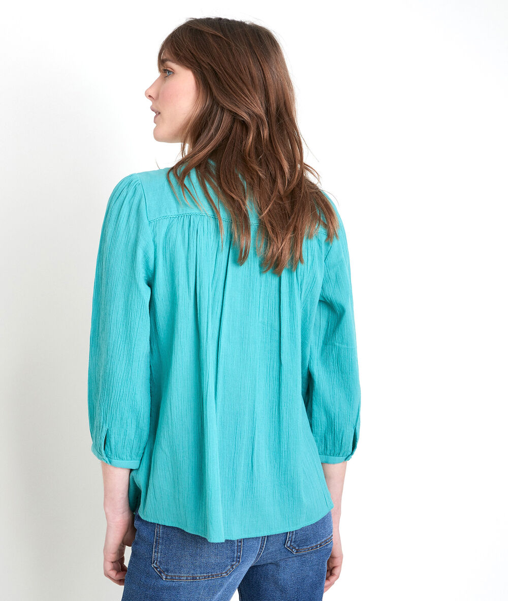 Tobby jade cotton blouse jade.
